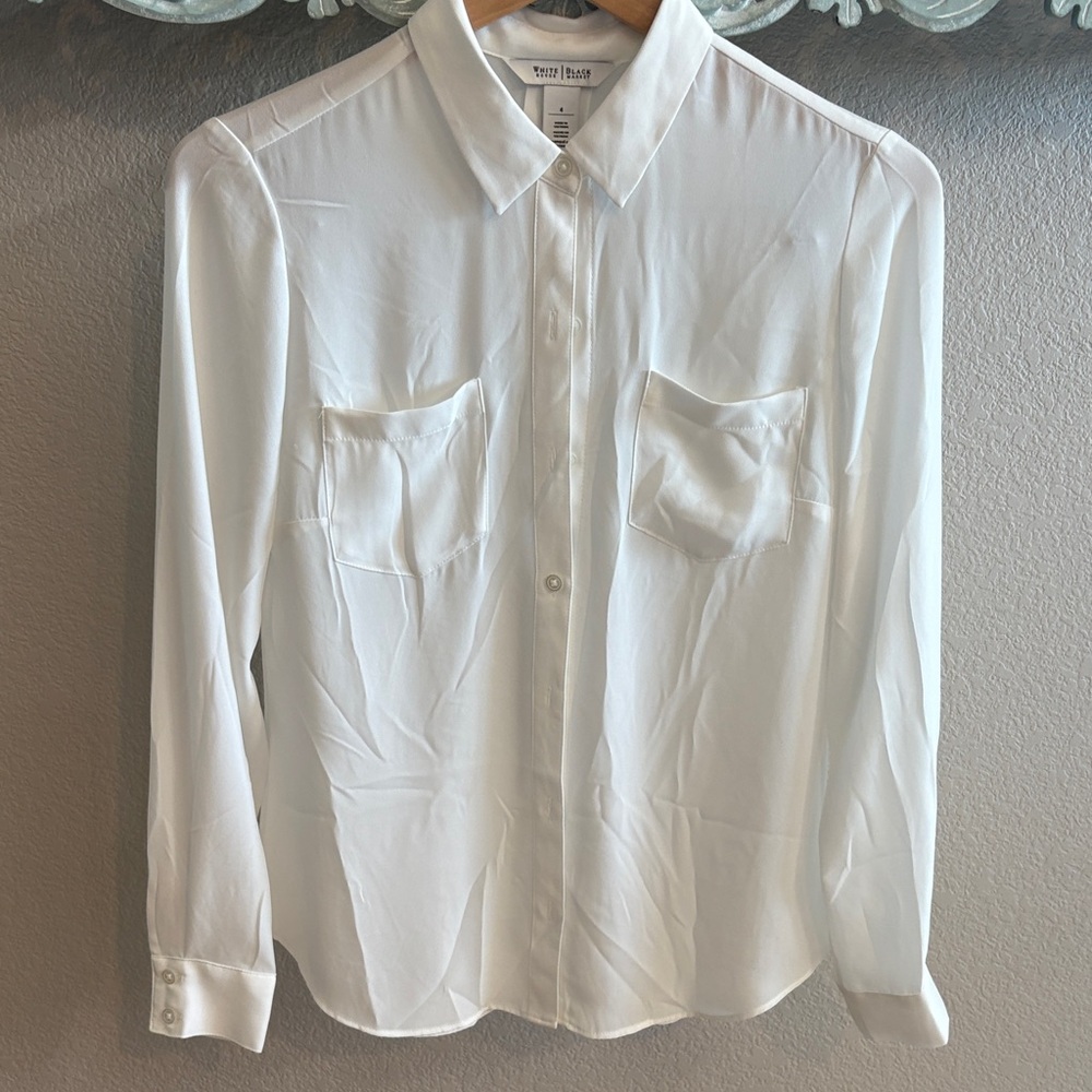 White House Black Market White Blouse